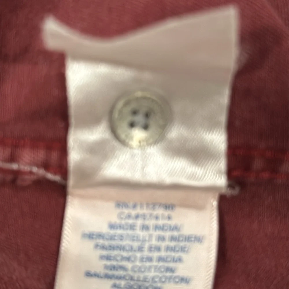 True Religion Overdyed Dark Burgundy Western Cotton Shirt Size Small